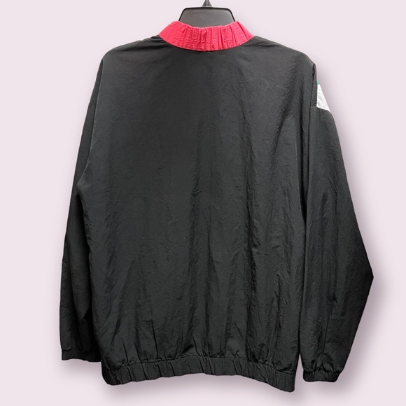 Teddi Sport Women’s VTG 80’s Track Jacket Black, White, Pink & Turquoise Large - Picture 2 of 8